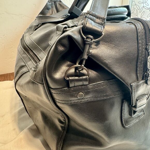 VTG 80s Giorgio Beverly Hills (18X12x9) Vegan Travel Duffle Bag Removable Strap - Picture 8 of 16